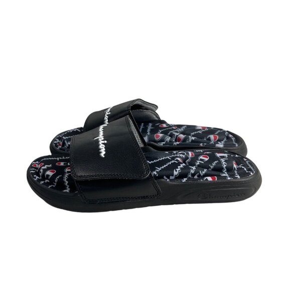 Champion Black Vital Script Slide Women's Slipper Sandals Sz 6W - Picture 3 of 7